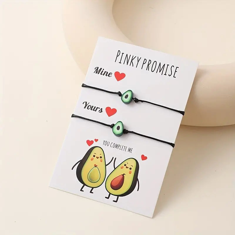 Süßes Avocado Armband Set für gute Freunde