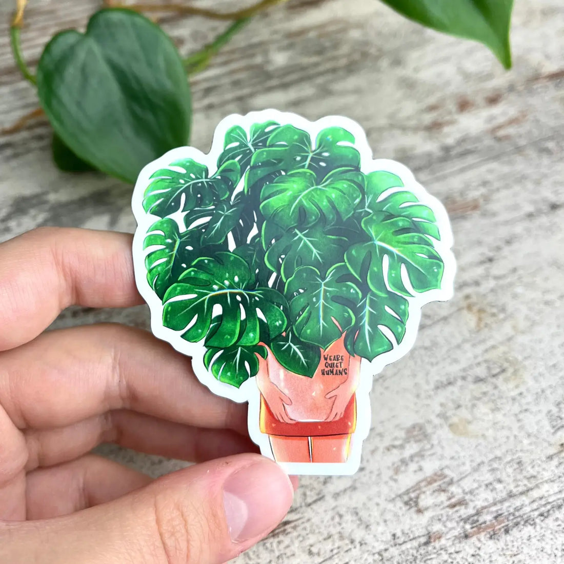 Magnet - Monstera deliciosa Mädchen mit Topf
