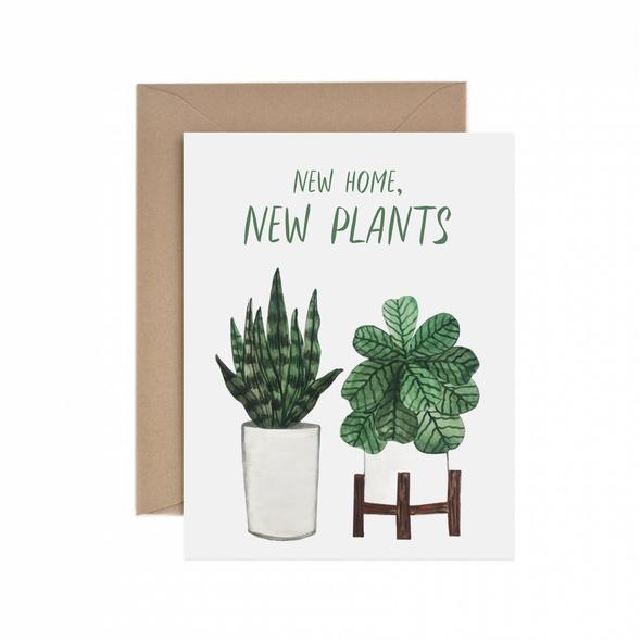Neues Zuhause Pflanzengrußkarte